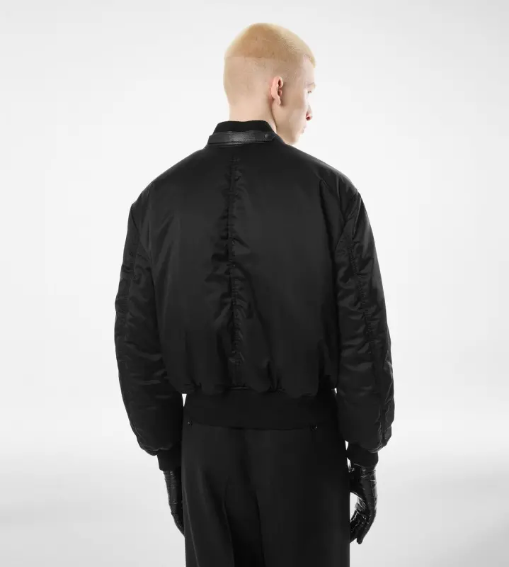 SILK SATIN BOMBER BLACK & GREEN online